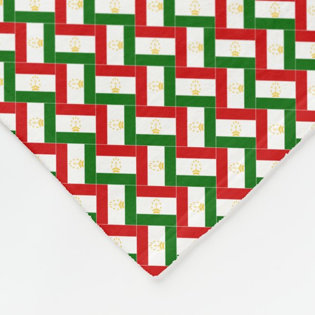 Patchwork Tadzjikistan Flagga Mönster Fleecefilt (Hörn)