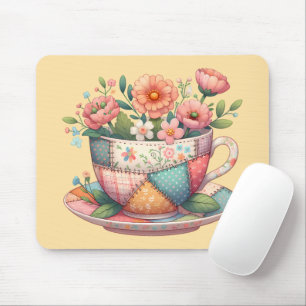 Patchwork Tekopp med Whimsical Flowers Musmatta