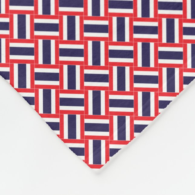 Patchwork Thailand Flagga Mönster Fleecefilt (Hörn)