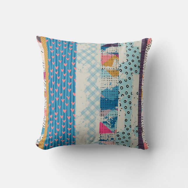 Patchwork Tiles Seamless Mönster Design Kudde (Framsida)
