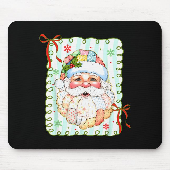 Patchwork Tomte Ansikte Coquette God Jul Musmatta (Framsidan)