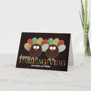 Patchwork Turkey lite för Thanksgiving Helgkort