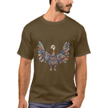 Patchwork Turkey Thanksgiving Tee Shirt