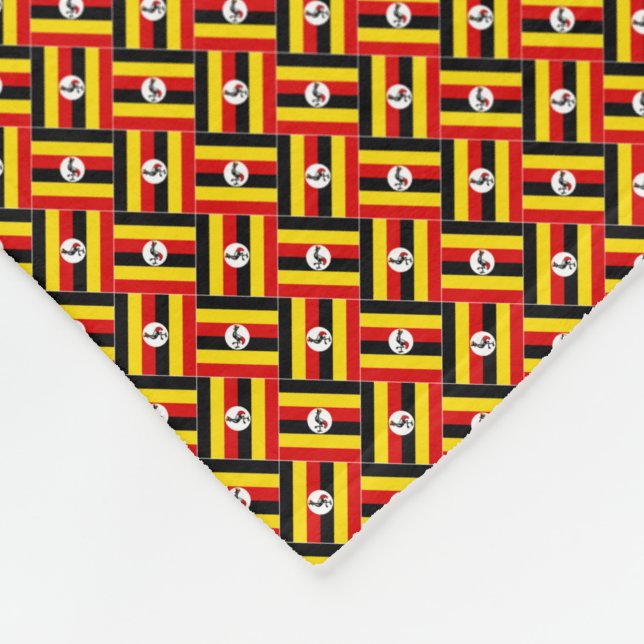 Patchwork Uganda Flagga Mönster Fleecefilt (Hörn)