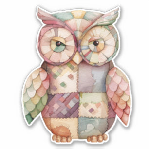 Patchwork Uggla Bird Sticker Klistermärken