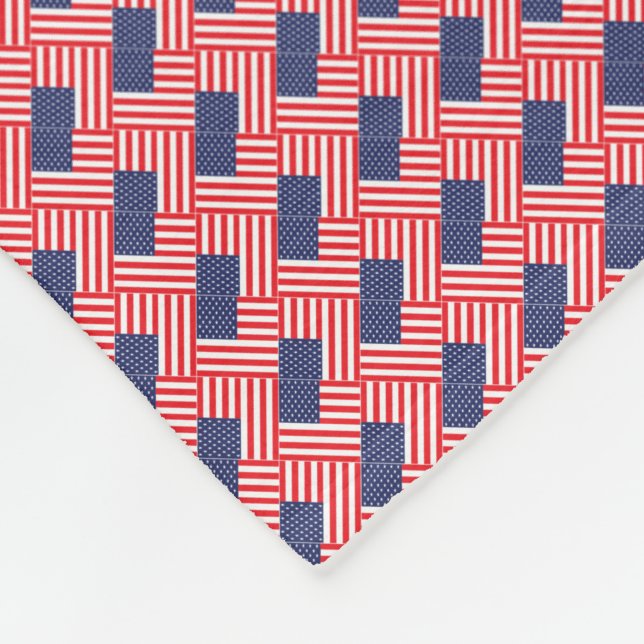 Patchwork United Stater Flagga Mönster Fleecefilt (Hörn)