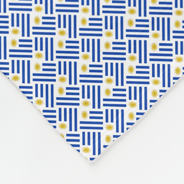 Patchwork Uruguay Flagga Mönster Fleecefilt (Hörn)