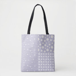 Patchwork Vår Light Lavender Mönster Tote Bag Tygkasse