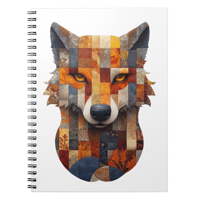 Patchwork Varg Notebook Anteckningsbok (Framsidan)