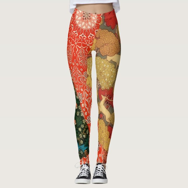 Patchwork Vintage Stil Quilt Art Leggings (Framsida)