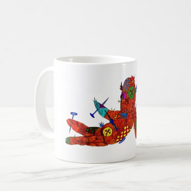 Patchwork Voodoo-Docka Tatuering Flash Mugg (Framsida vänster)
