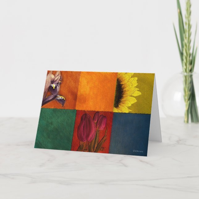 PatchworkBlomma-Hälsning kort (Framsida)