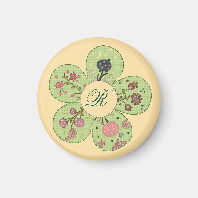 Patchworkblume, personalisiert  magnet (Framsidan)