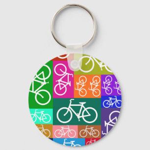 Patchworken cyklar konst nyckelring