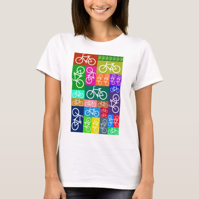 Patchworken cyklar konst t-shirt (Framsida)