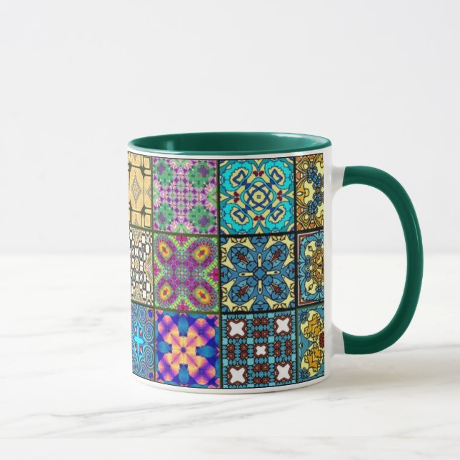 Patchworken kvadrerar muggen mugg (Höger)