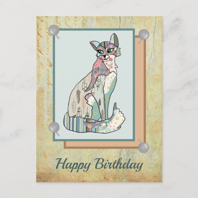 Patchworkkatze  vykort (Framsida)