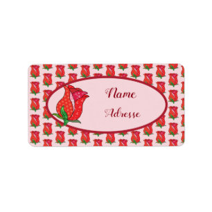 Patchworkrose adress aufkleber adressetikett