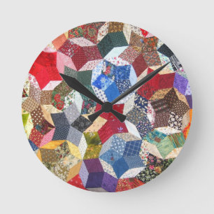 Patchworktäcke Rund Klocka