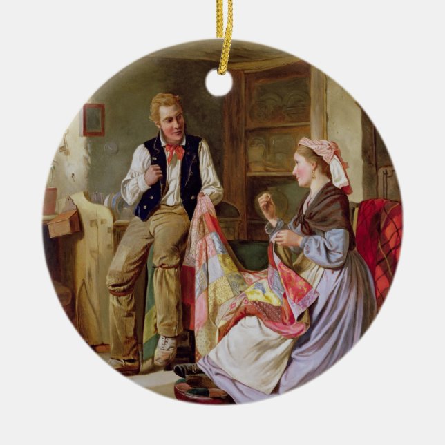 Patchworktäcket Julgransprydnad Keramik (Framsidan)