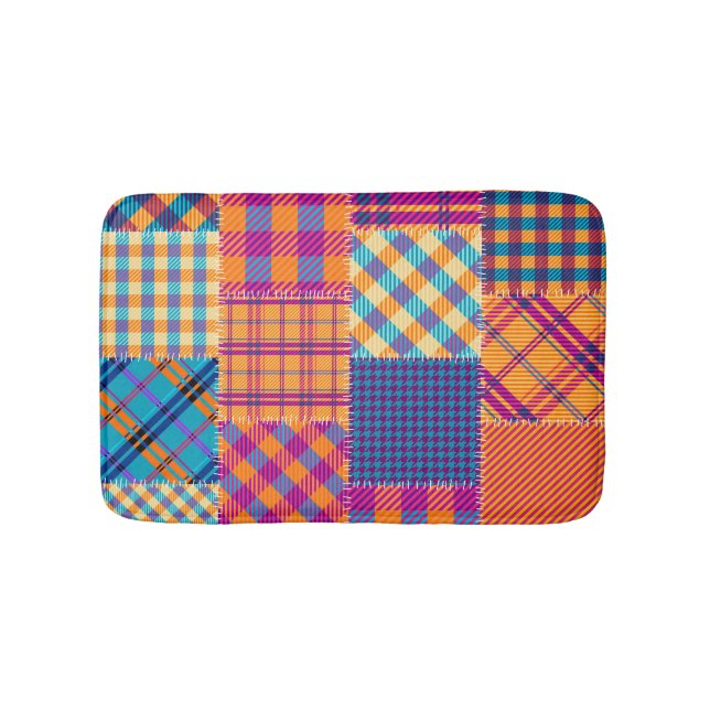 Patchworkteknik: sömlös vintage mönster. badrumsmatta (Framsidan)