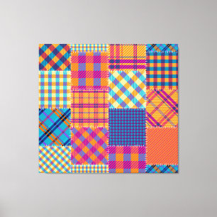 Patchworkteknik: sömlös vintage mönster. canvastryck