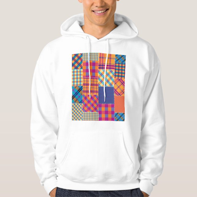 Patchworkteknik: sömlös vintage mönster. hoodie (Framsida)