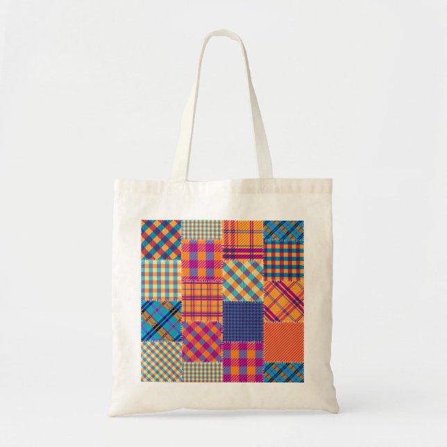 Patchworkteknik: sömlös vintage mönster. tygkasse (Framsidan)