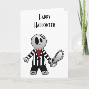 PATCHY CHAINSAW HALLOWEEN SKELETON KORT