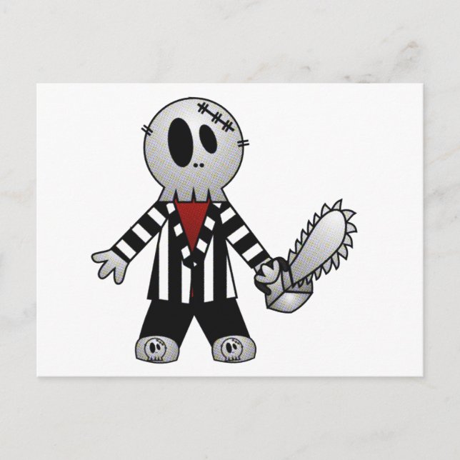 PATCHY CHAINSAW HALLOWEEN SKELETON VYKORT (Framsida)