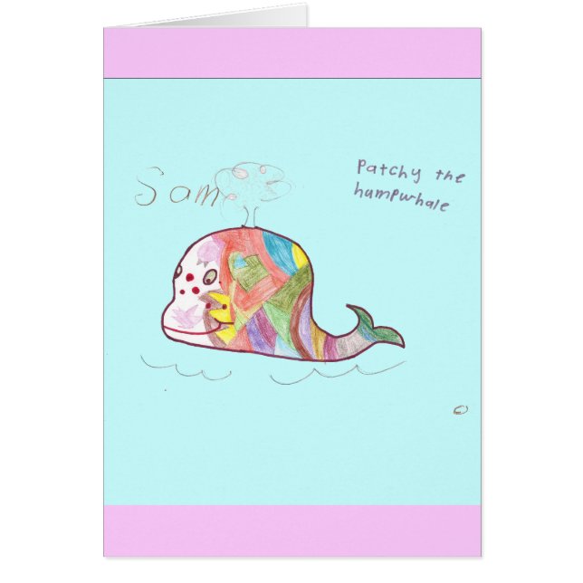 PATCHY THE HUMPWHALE HÄLSNINGSKORT (Framsidan)