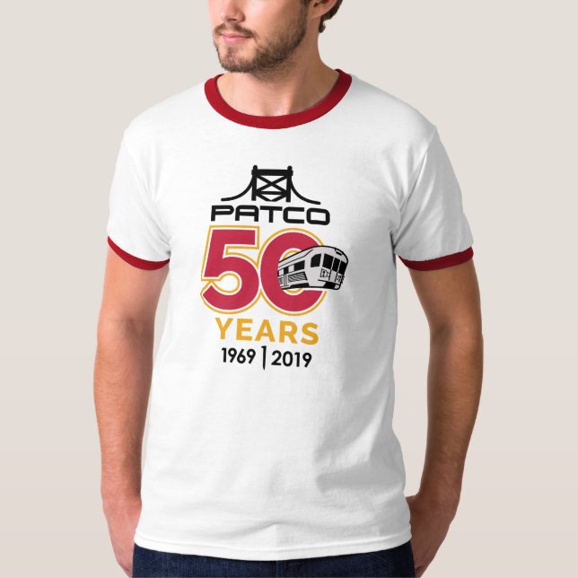 PATCO 50-årsdagen Logotyp Red Ringer Tee (Framsida)