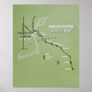 PATCO Route Karta Replica Poster