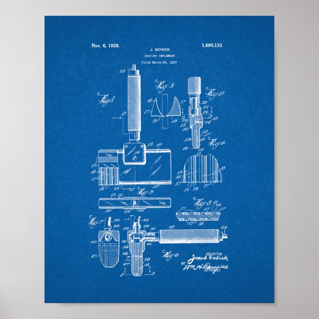 Patent för att implementera safter - blåkopia poster (Framsidan)