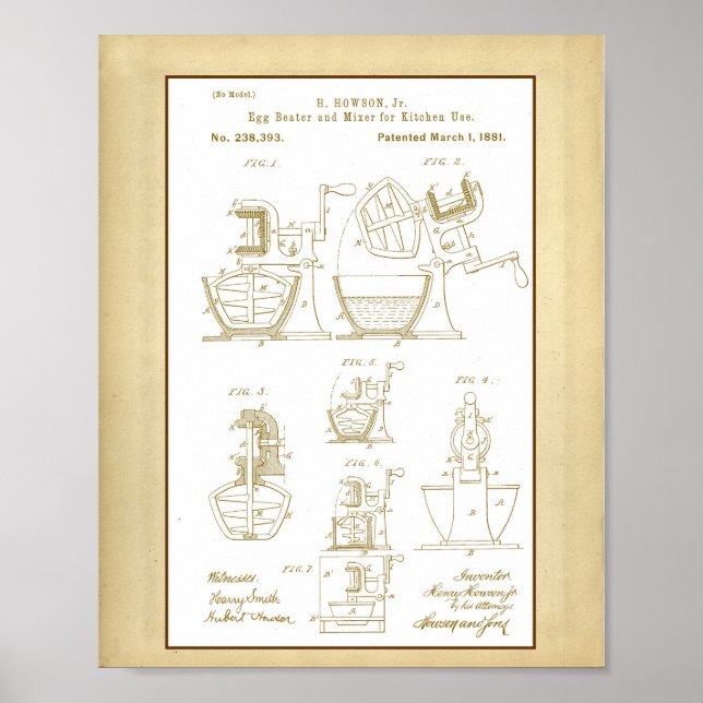 Patent för blandare av vintage äggöl poster (Framsidan)