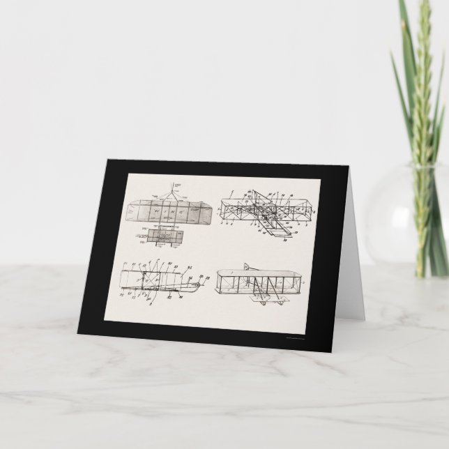 Patent för det Wright broderflygplanet planerar Kort (Framsida)