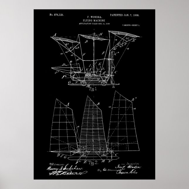 Patent för flygande maskin poster (Framsidan)