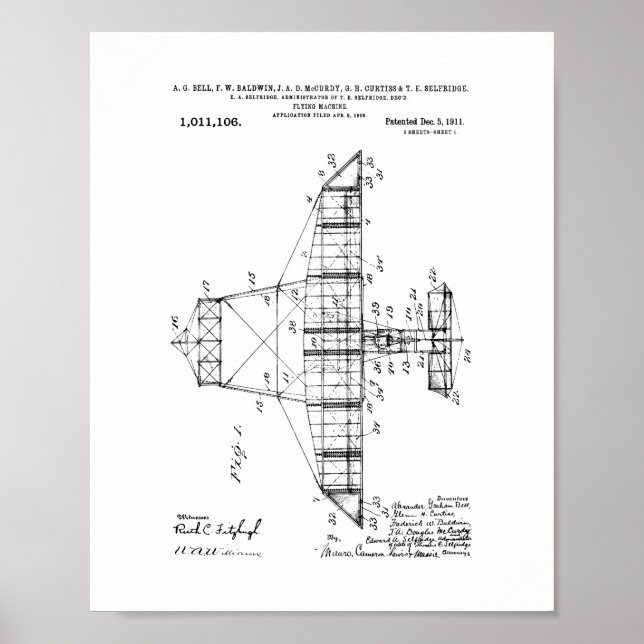 Patent för flygande maskin poster (Framsidan)