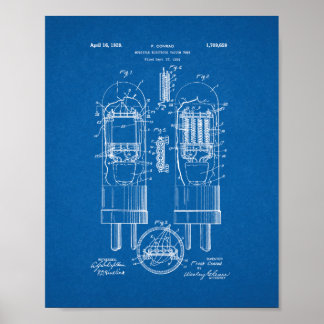 Patent för många-elektrodvakuumrör - blåkopia poster