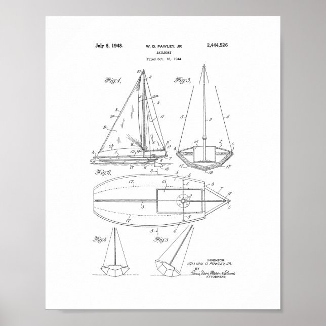 Patent för segelbåt poster (Framsidan)