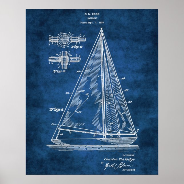 Patent för sjöbåtsfartyg nr 5 för marinens sjövägg poster (Framsidan)