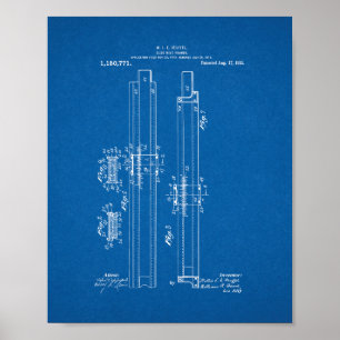Patent för Springer av bildregler - Blåkopia Poster