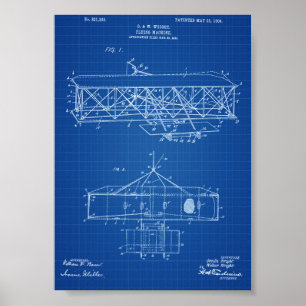 Patent för Wright broderflygplan - ritning Poster