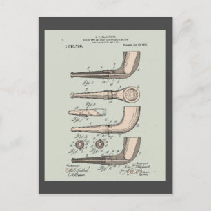 Patent på gammal tobaks pipa vykort