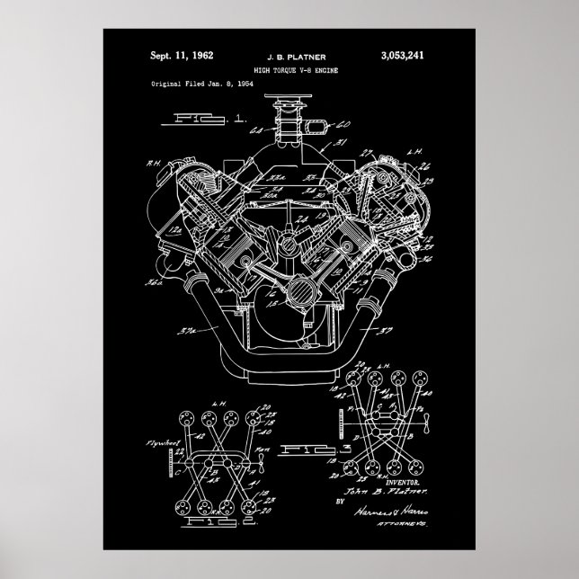 Patent V8-motor Poster (Framsidan)