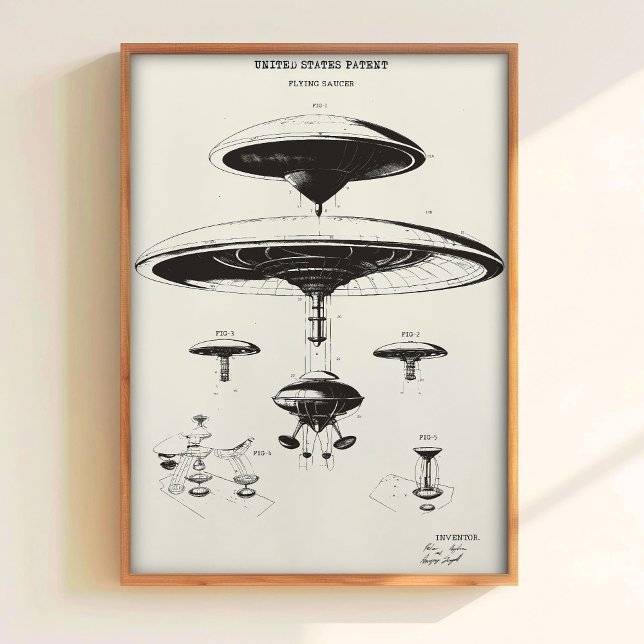 Patent Väggkonst UFO Affisch Rymdfarkost Konst Vin (Skapare uppladdad)