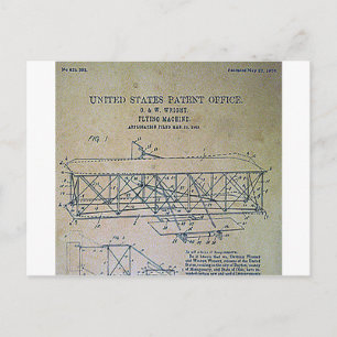 Patentdesign för Wright Brothers Vykort