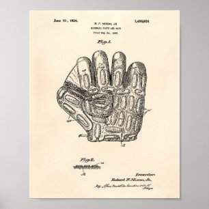 Patenterad konst för baseballhandske 1924 - poster