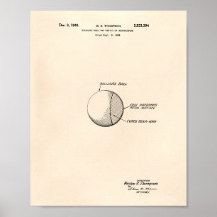 Patenterad konst för Billiardboll 1940 - gammala Poster