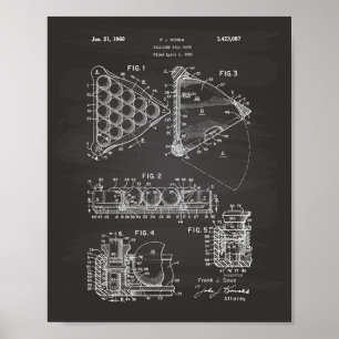 Patenterad konst för Billiardbollkugge 1969 - Poster